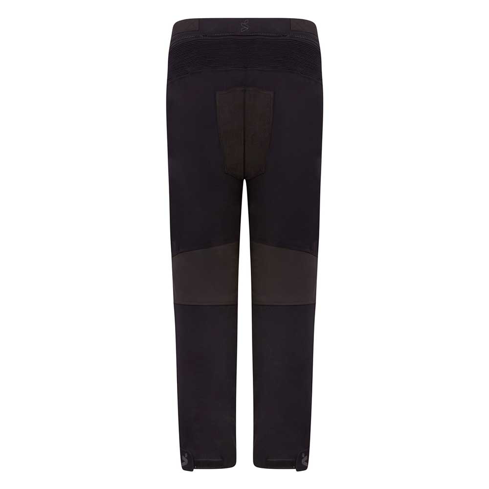 back of black and brown motorbike trousers