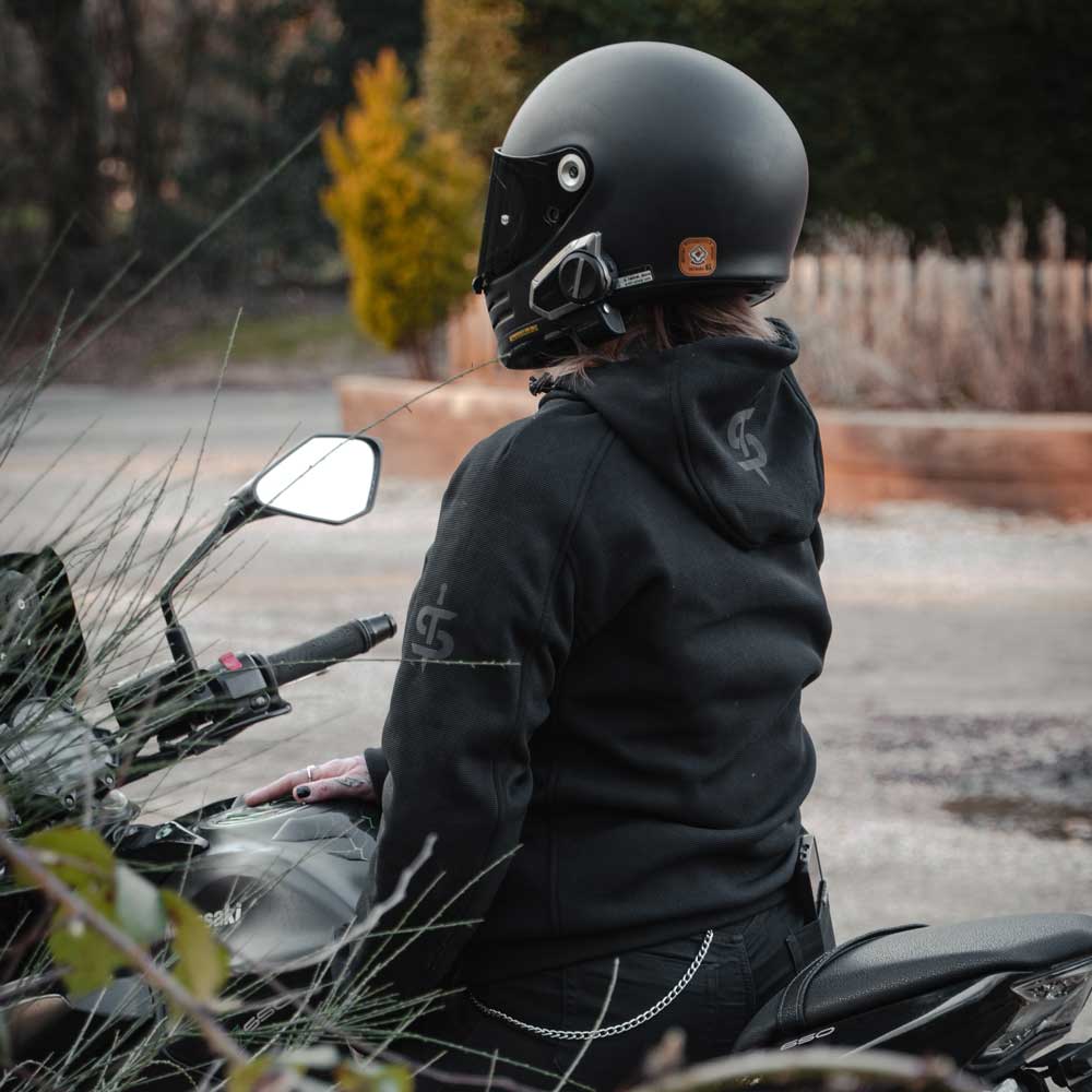 Blade Black Zip Up Unisex Motorcycle Hoodie