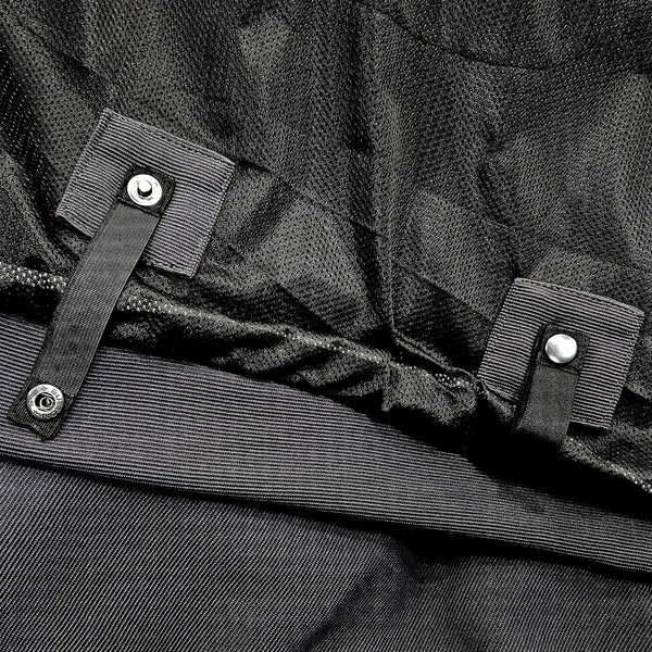 Close-up of belt loop attachment on Blade Grey zip-up motorcycle hoodie – secure fit to trousers for safe riding