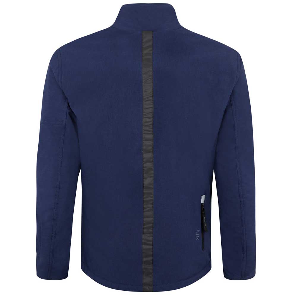 blue motorcycle jacket with black details