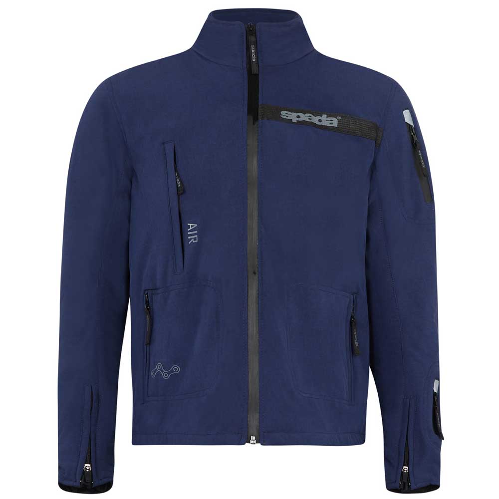 blue and black motorbike jacket for men