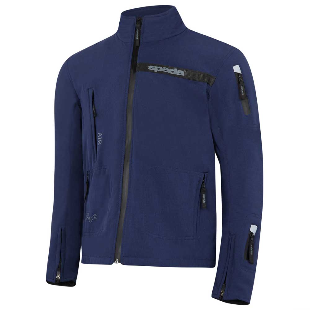 blue motorcycle jacket for men with large storage pockets