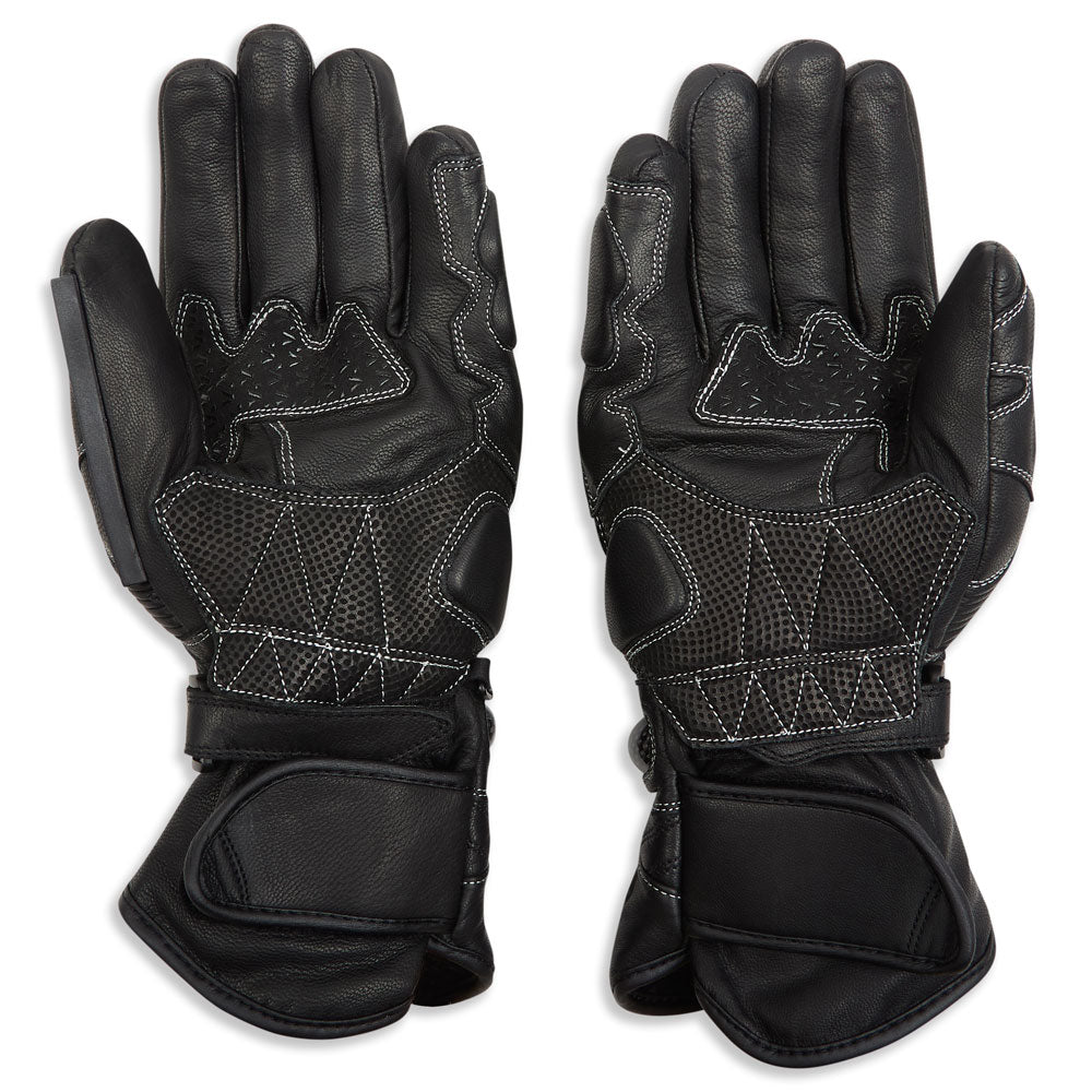 black motorcycle gloves for winter with waterproof membrane and thermal lining
