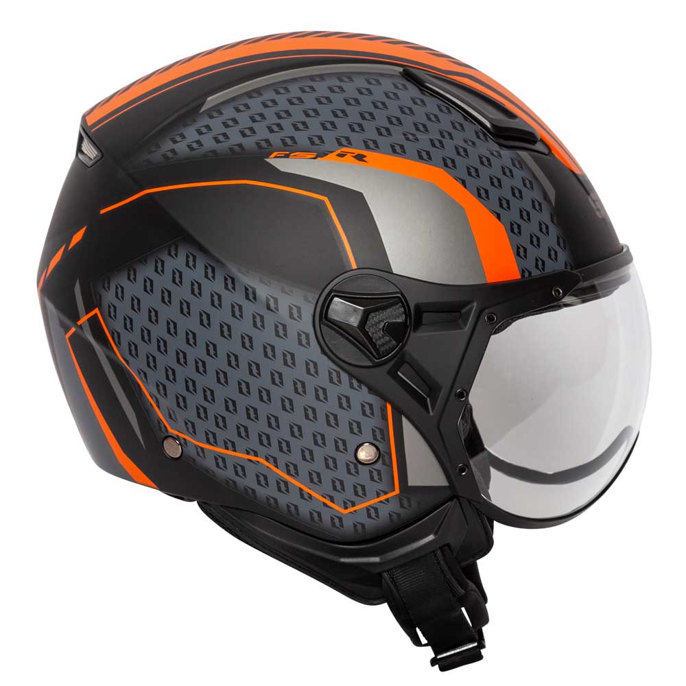 Hellion Arrow Black & Orange Open Face Motorcycle Helmet