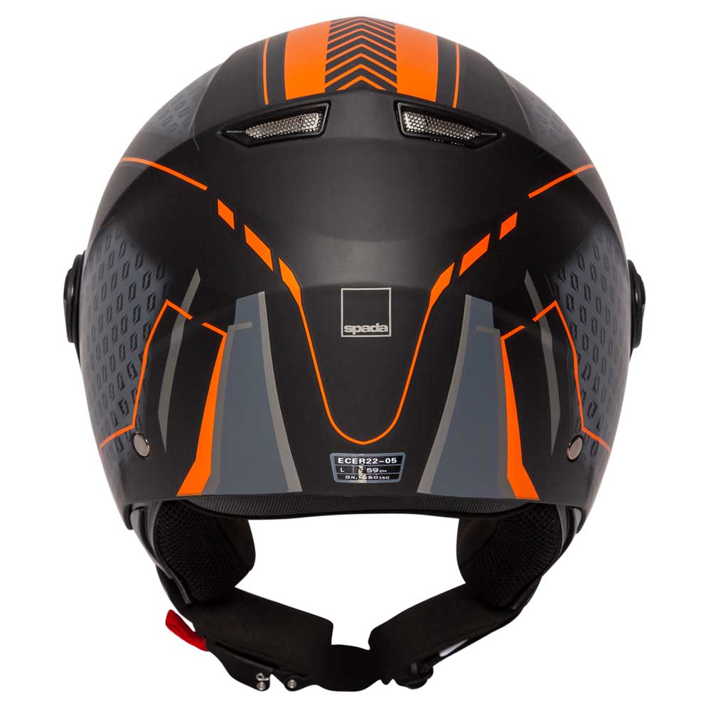 Hellion Arrow Black & Orange Open Face Motorcycle Helmet