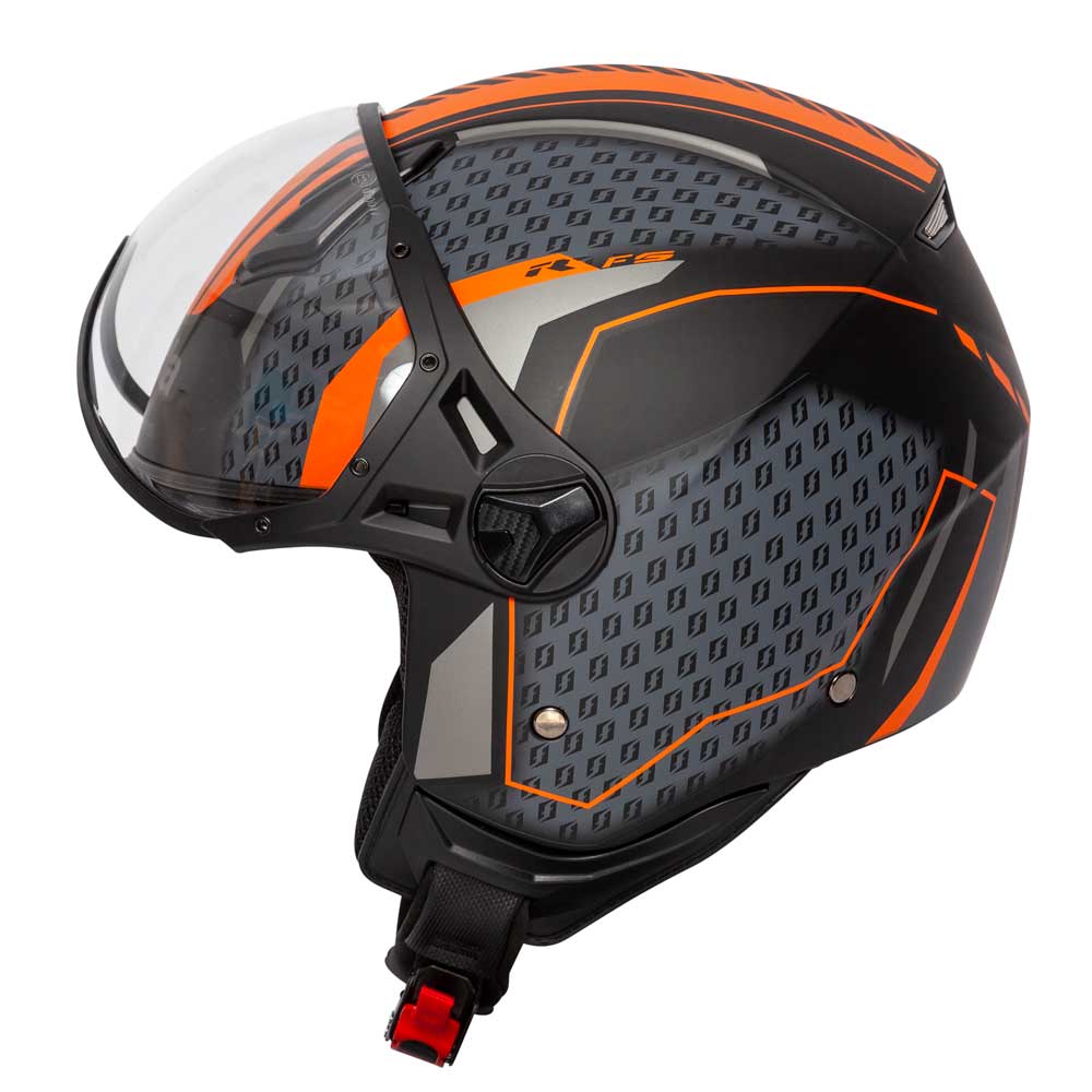 Hellion Arrow Black & Orange Open Face Motorcycle Helmet