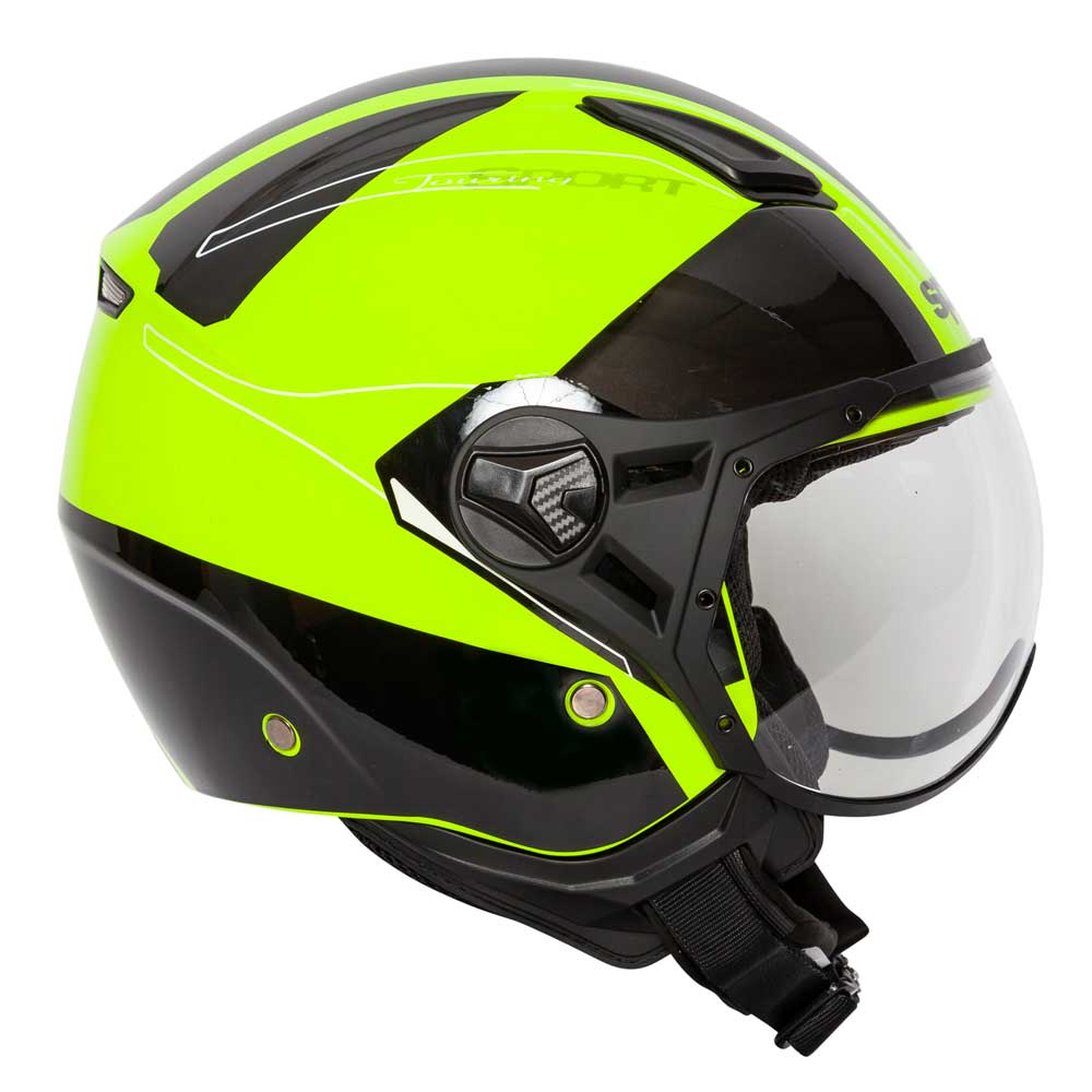 Hellion Twist Yellow Open Face Motorcycle Helmet