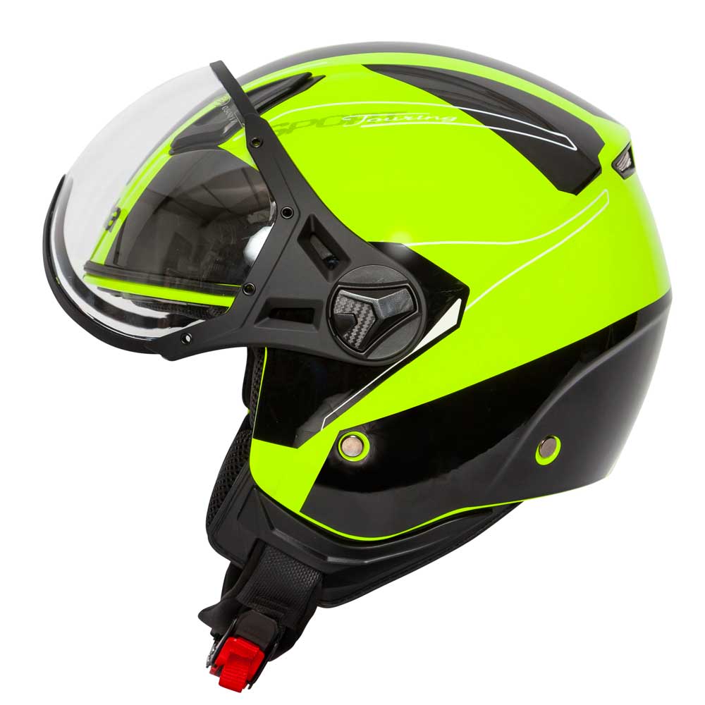 Hellion Twist Yellow Open Face Motorcycle Helmet