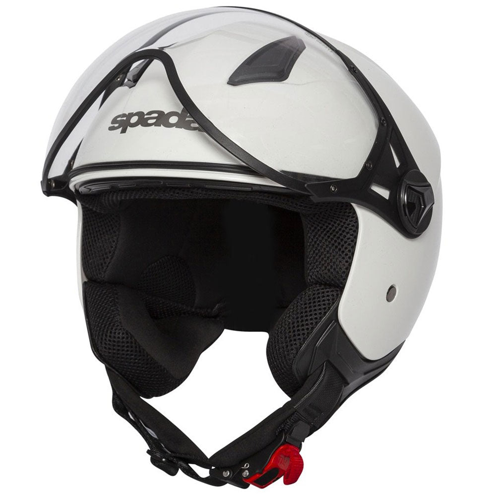 white open face motorbike helmet with anti scratch visor