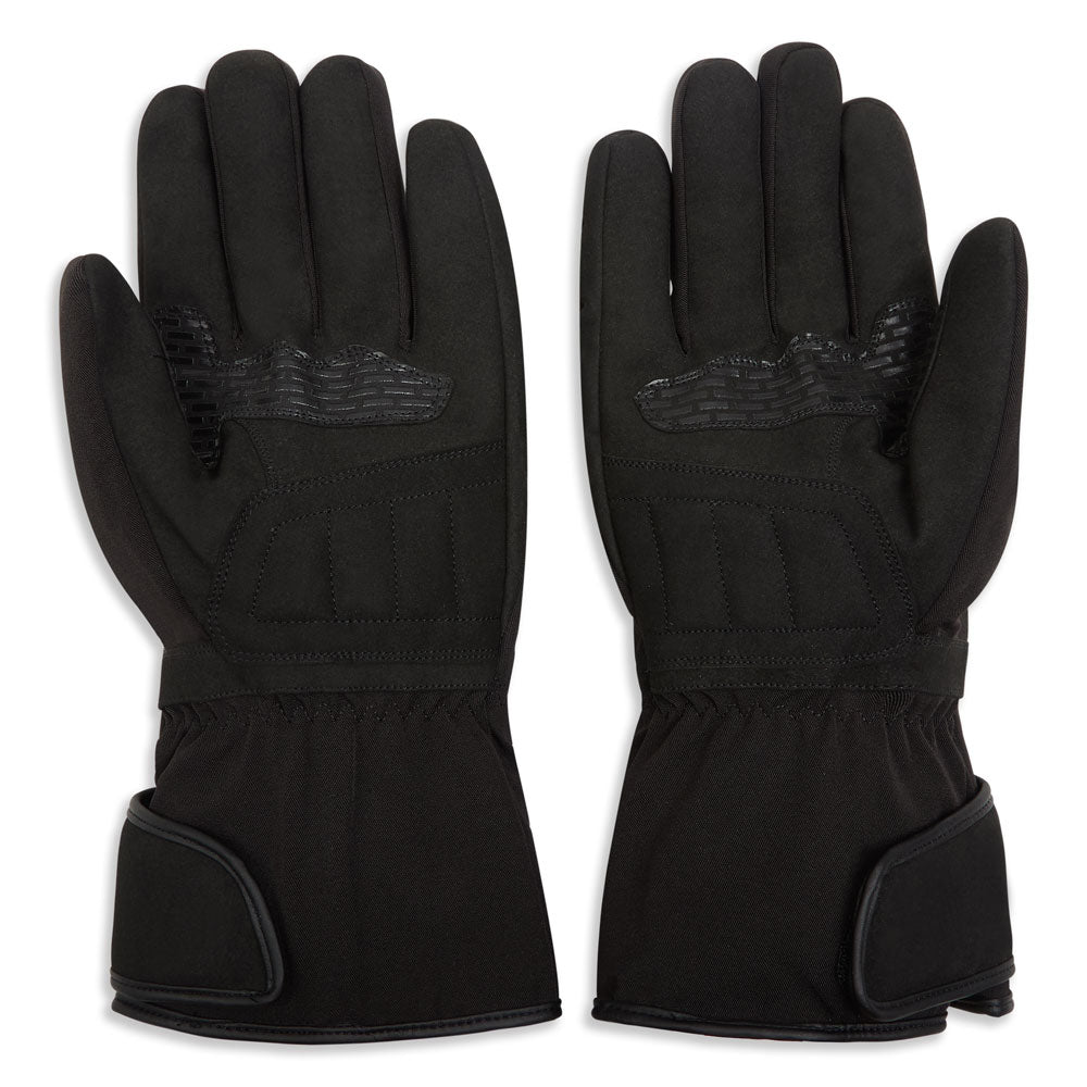 black motorcycle gloves with waterproof membrane for female bikers