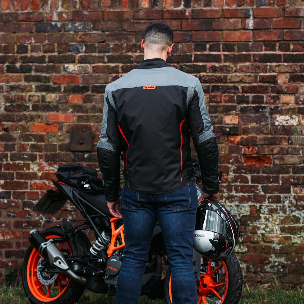 Pace Black Grey & Red Zip Up Motorcycle Jacket