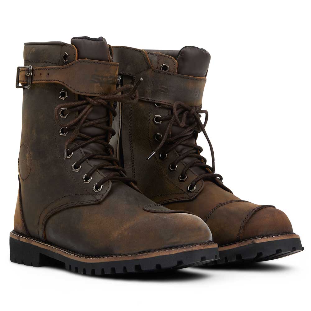 Pilgrim Grande Brown Distressed Waterproof Motorcycle Boots