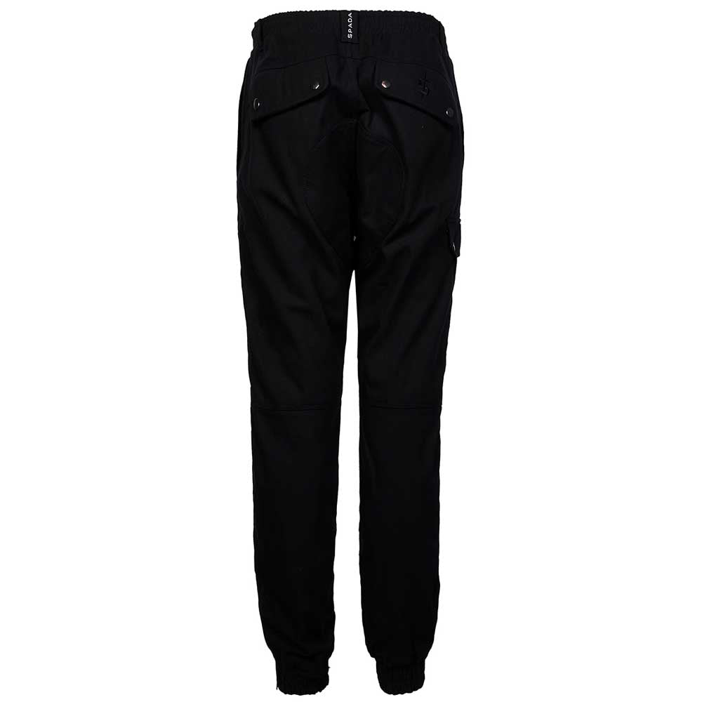 back of black motorbike trousers for men