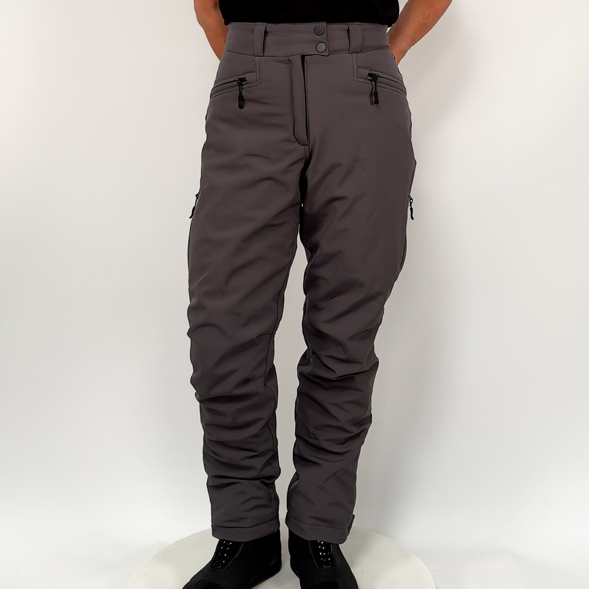 360 of woman wearing ladies hairpin spada waterproof motorbike trousers for women