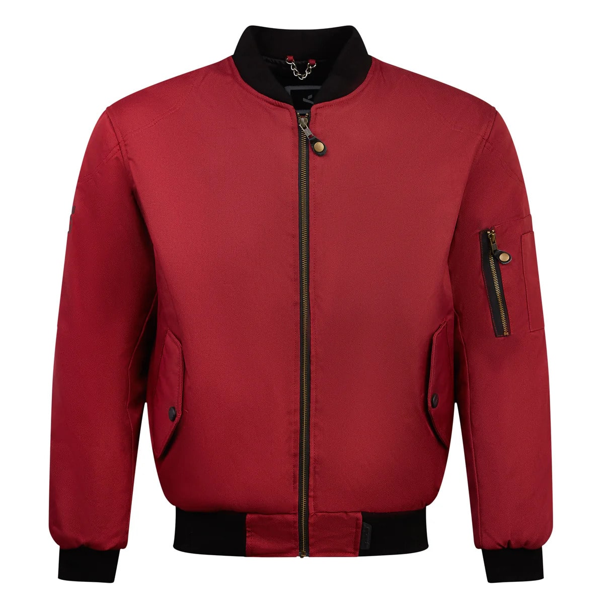 red motorcycle bomber jacket from spade with ce protection