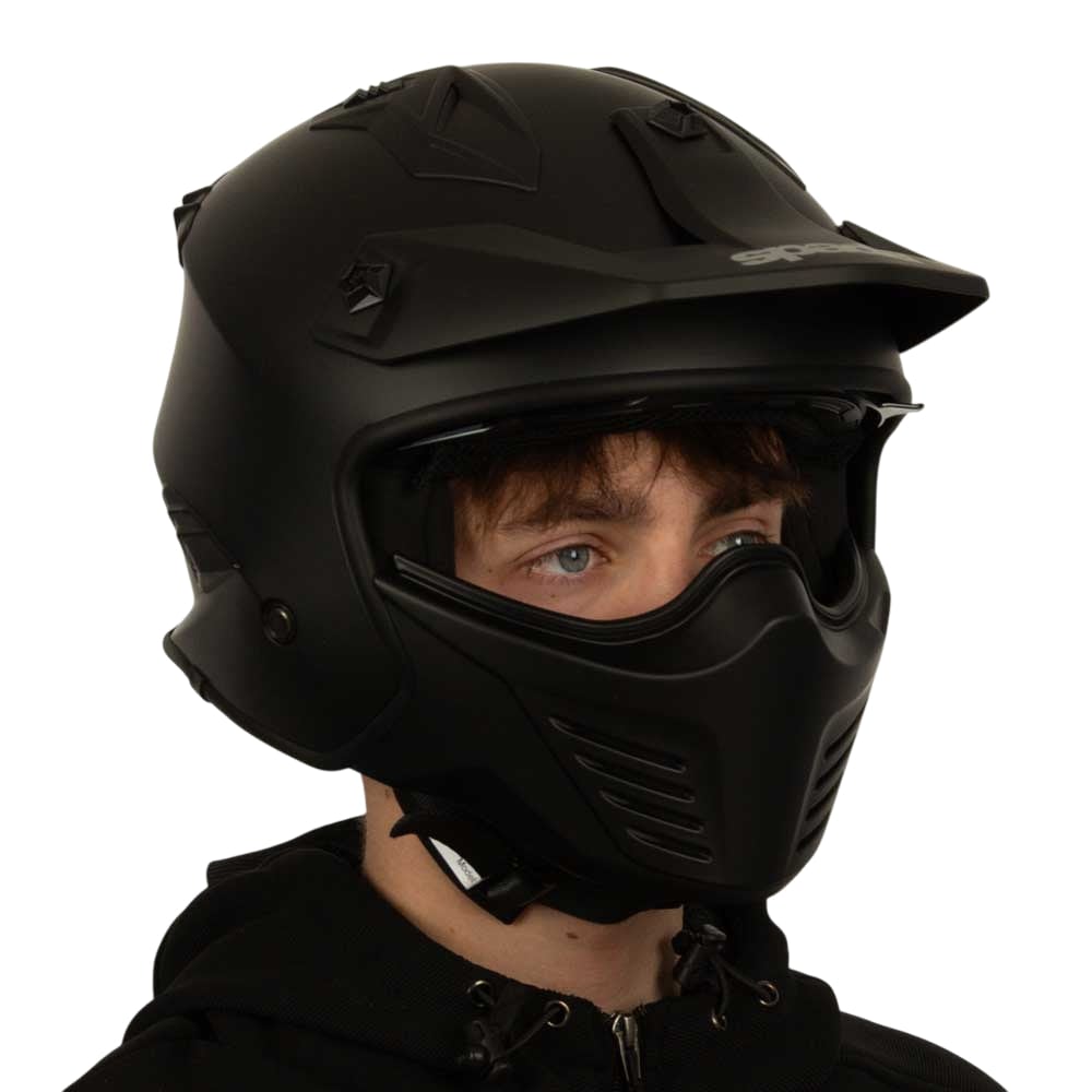 Storm 06 Matt Black Open Face Motorcycle Helmet