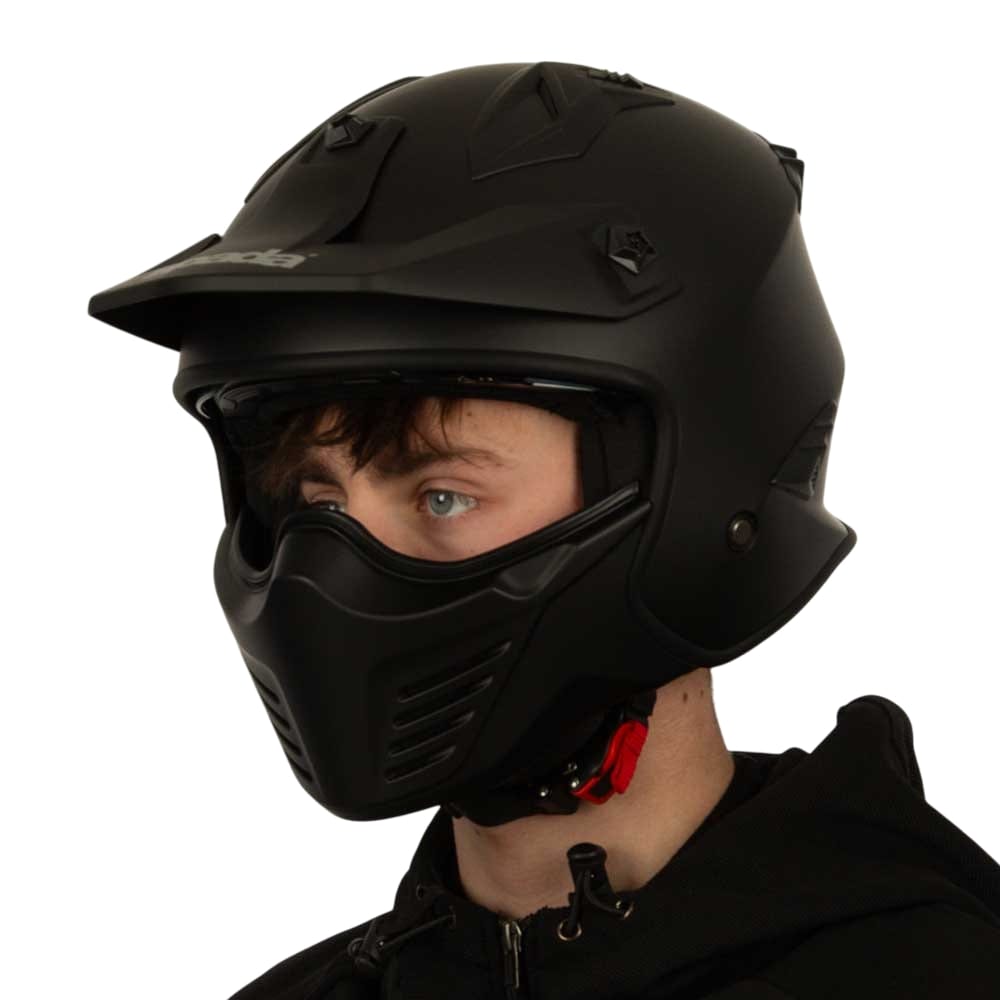 Storm 06 Matt Black Open Face Motorcycle Helmet
