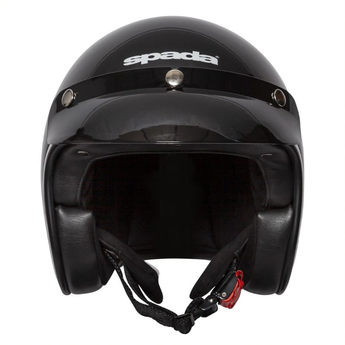 Classic Plain Gloss Black Open Face Motorcycle Helmet