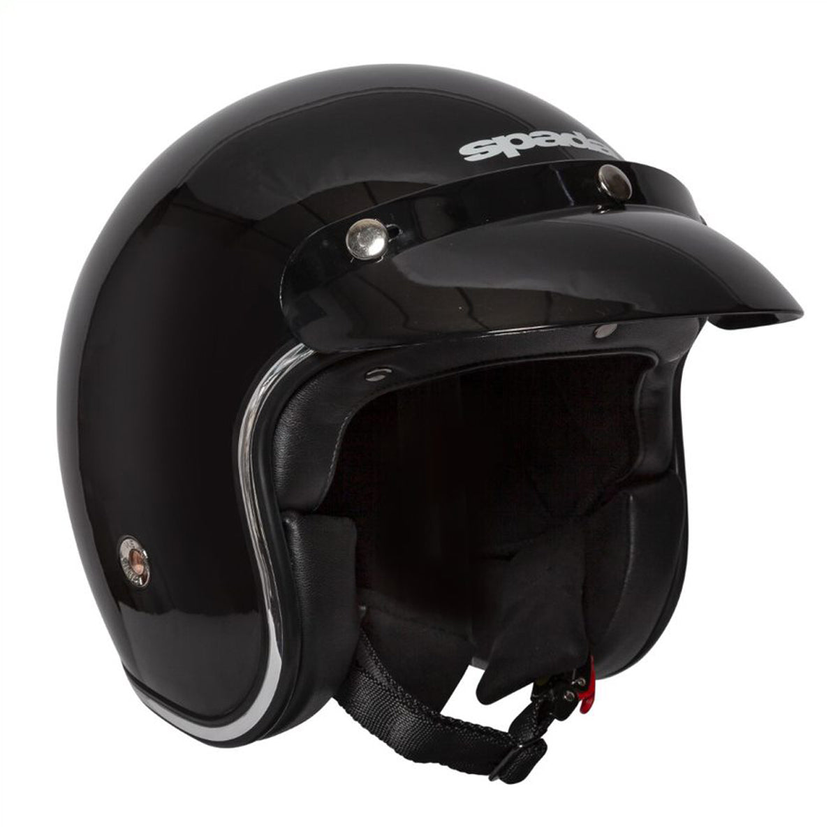 Classic Plain Gloss Black Open Face Motorcycle Helmet