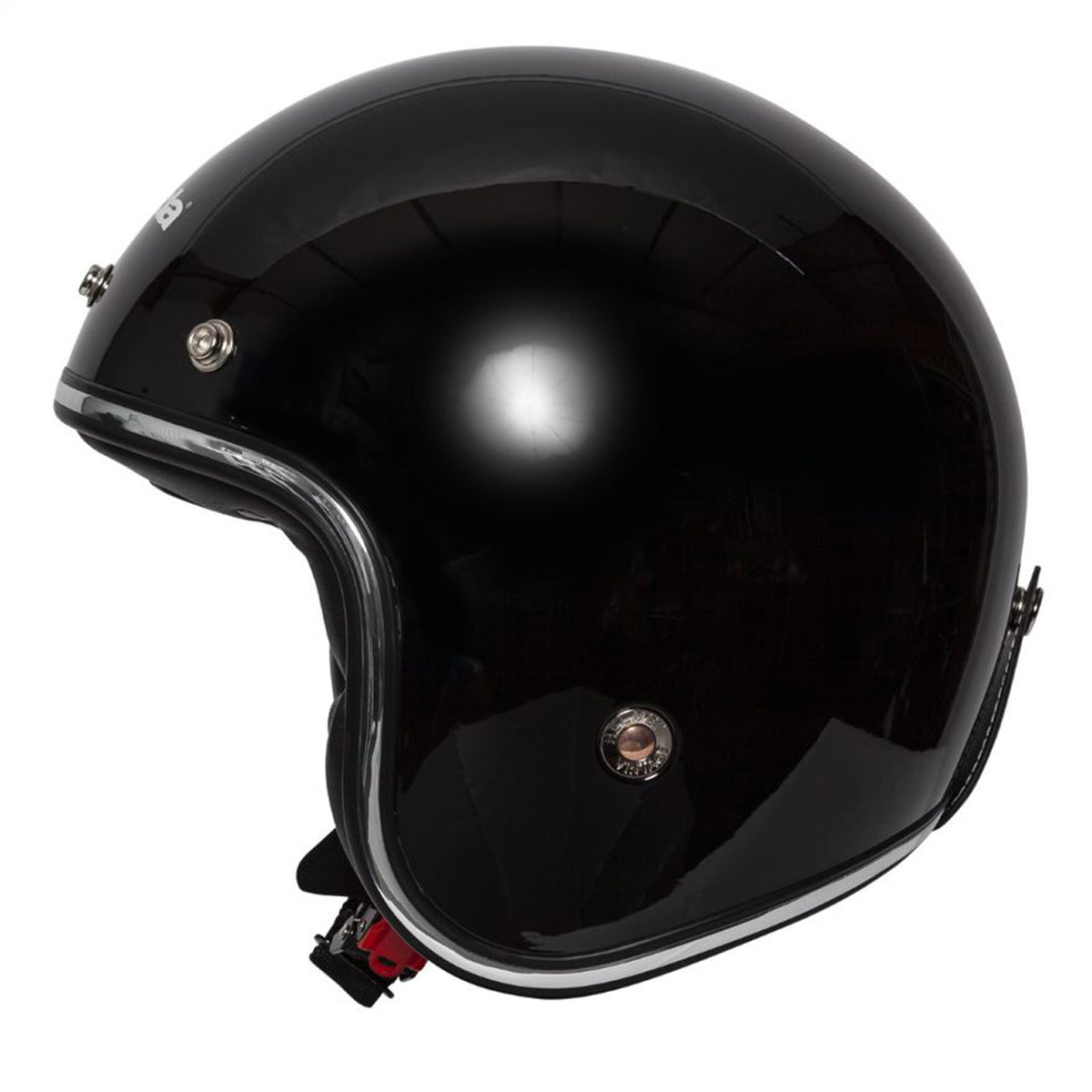 Classic Plain Gloss Black Open Face Motorcycle Helmet