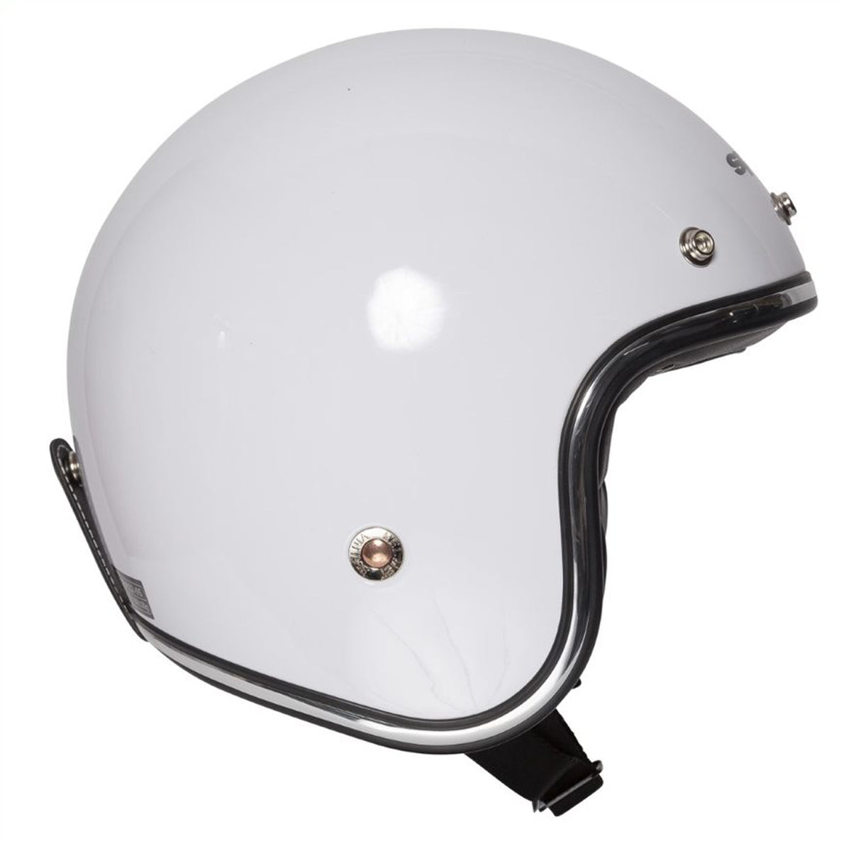 Classic Plain Gloss White Open Face Motorcycle Helmet