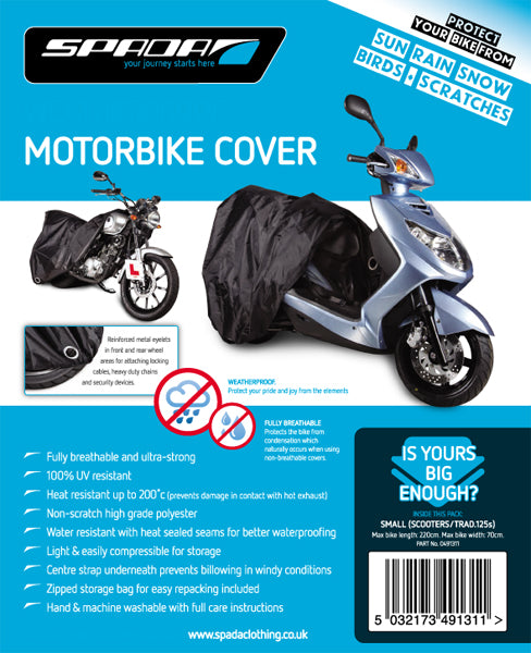 Spada Motorcycle Cover-Small [Small Scooters/Traditional 125's]