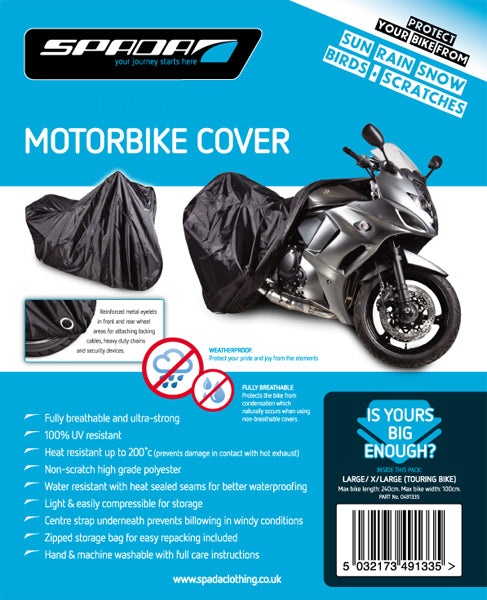 Spada Motorcycle Cover-Large/X-L [Touring Bikes No Luggage]