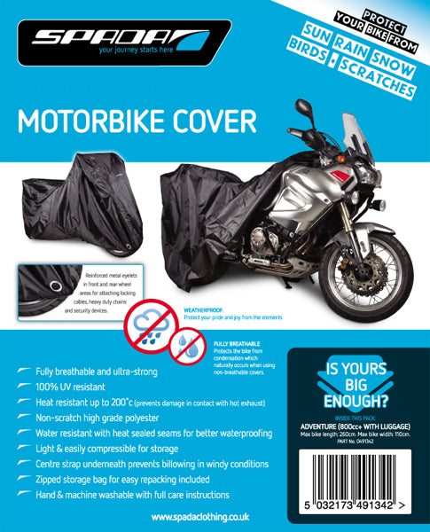 Spada Motorcycle Cover-Adventure [800cc+ c/w Luggage]