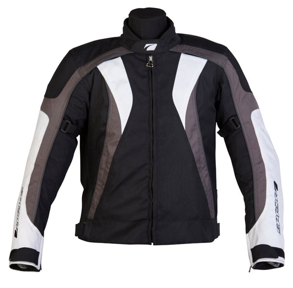 RPM Black Grey & White Textile Motorcycle Jacket