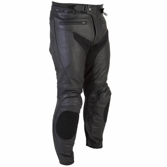 Nero Black Leather Motorcycle Trousers