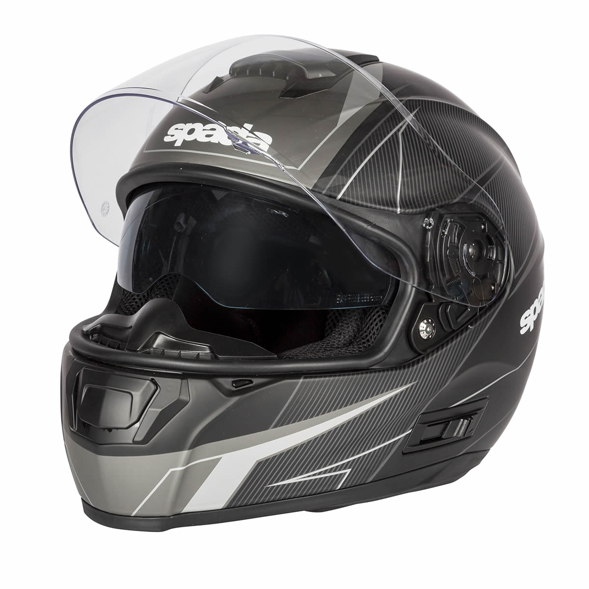 SP16 Linear Matt Silver & Anthracite Full Face Motorcycle Helmet