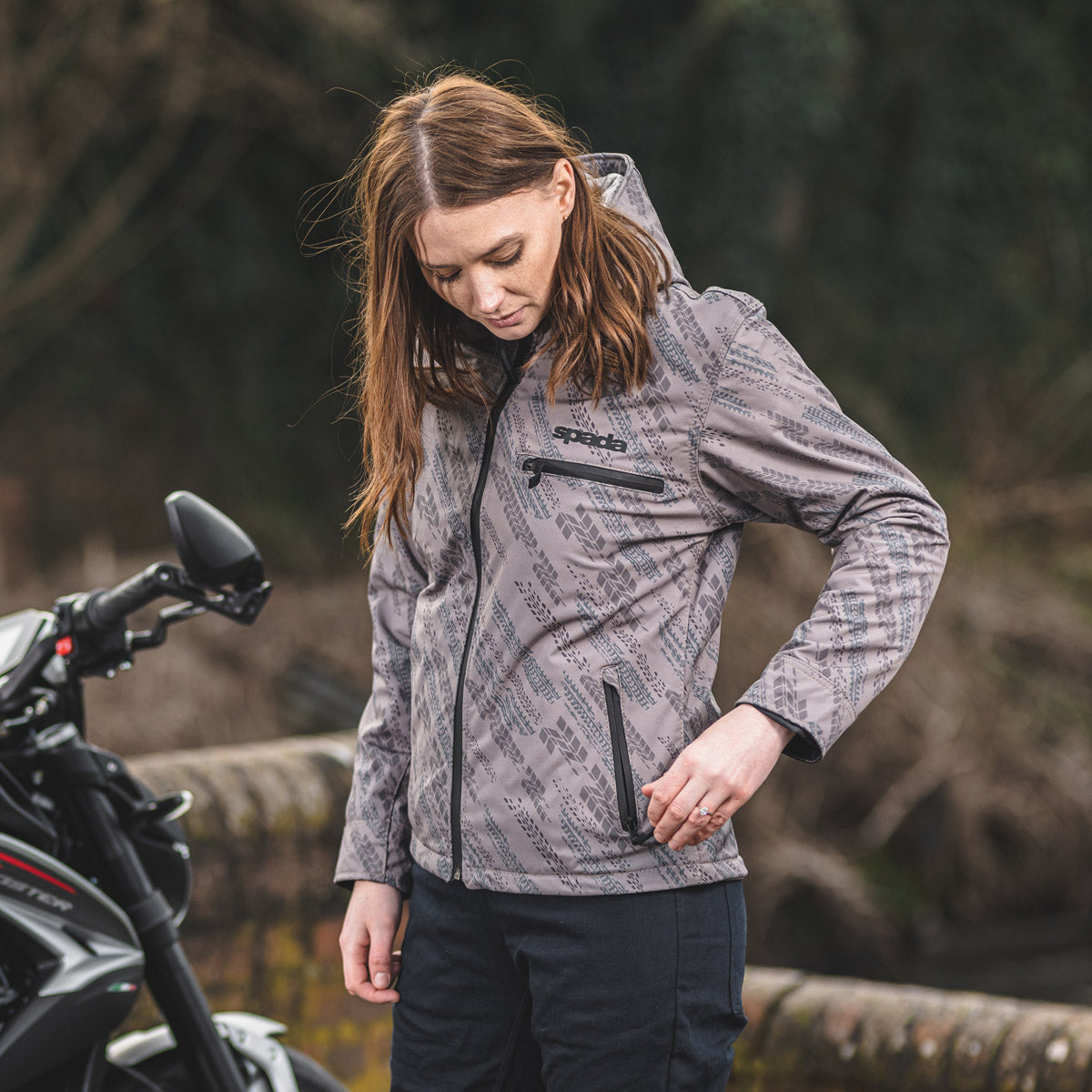 Grid Ladies Track Khaki Motorcycle Jacket