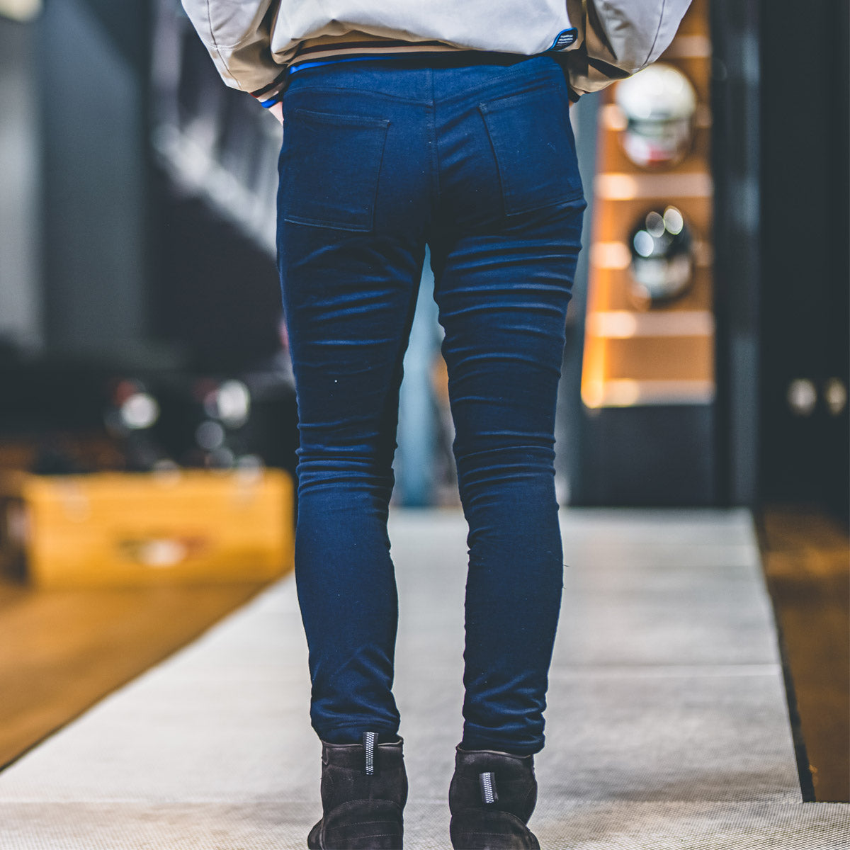 Hugger Ladies Blue Motorcycle Jeggings