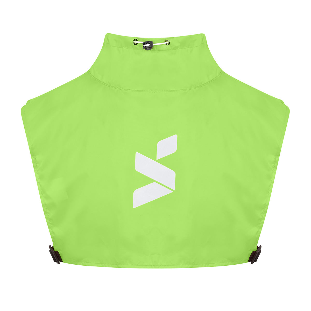 back of green visibility vest with spada reflective logo