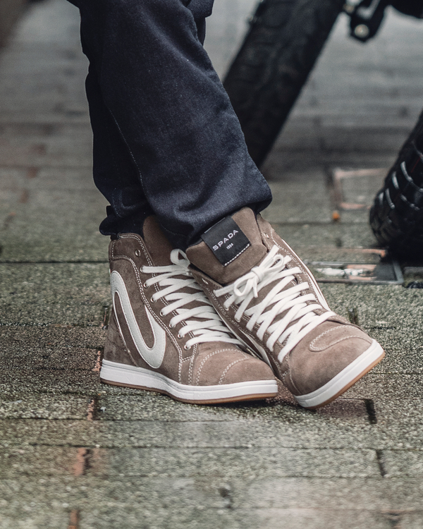 Strider S Waterproof Walnut Brown Motorcycle Trainers - Grace WebbEdit