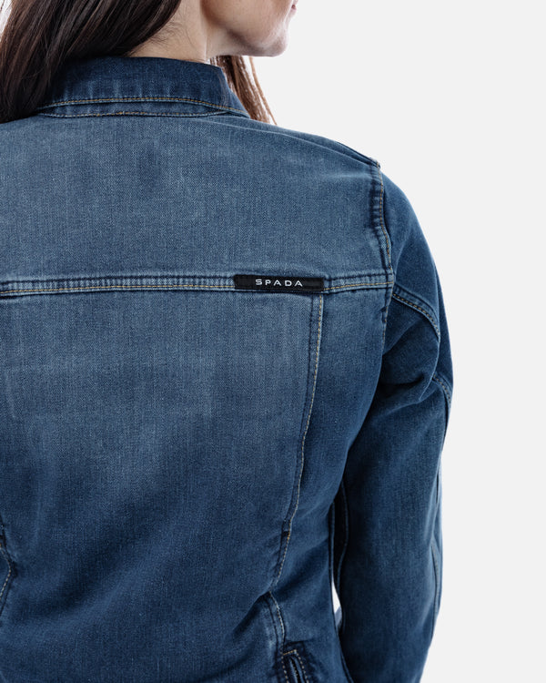 Tura Trucker Washed Blue Ladies Motorcycle Denim Jacket