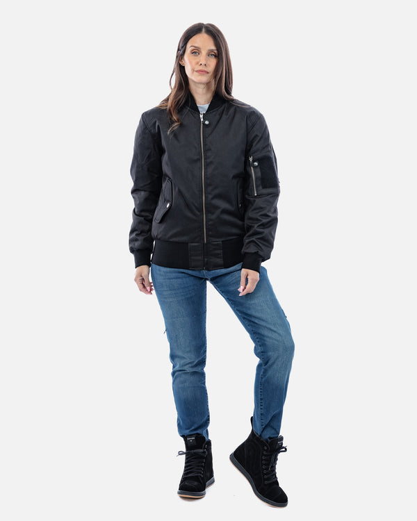 Airforce MA1 Black Motorcycle Bomber Jacket