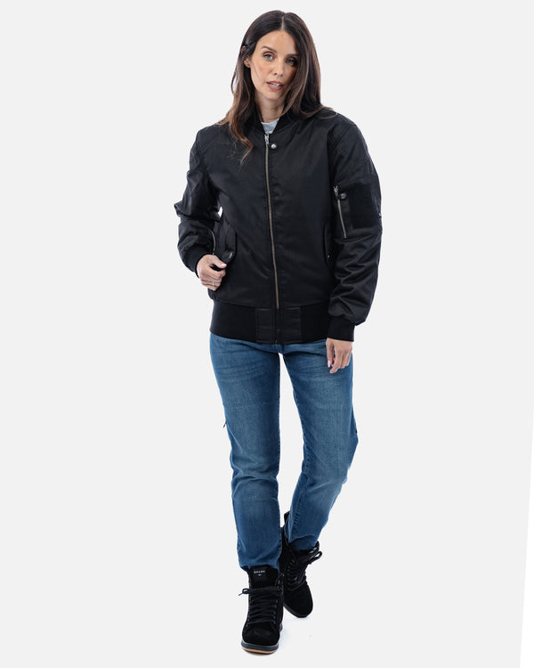 Airforce MA1 Black Motorcycle Bomber Jacket