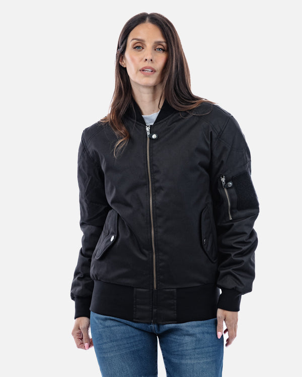Airforce MA1 Black Motorcycle Bomber Jacket