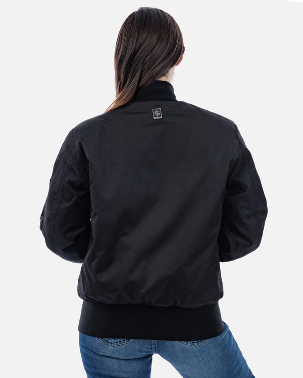 Airforce MA1 Black Motorcycle Bomber Jacket