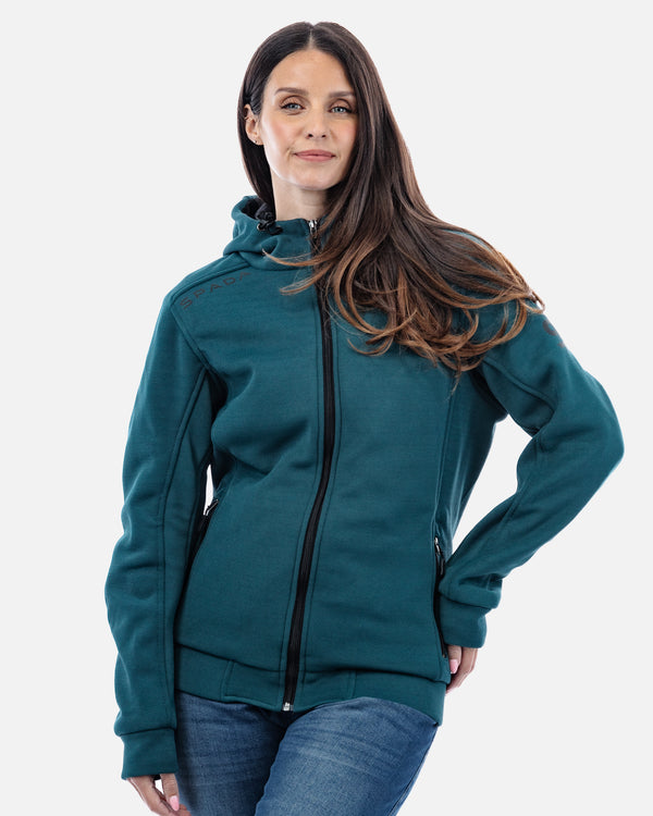 Blade Coral Blue Zip Up Motorcycle Hoodie