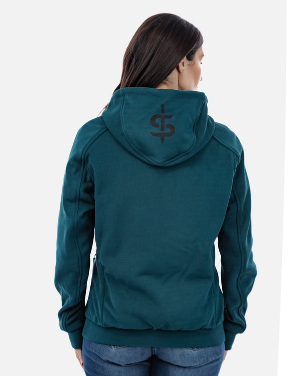 Blade Coral Blue Zip Up Motorcycle Hoodie