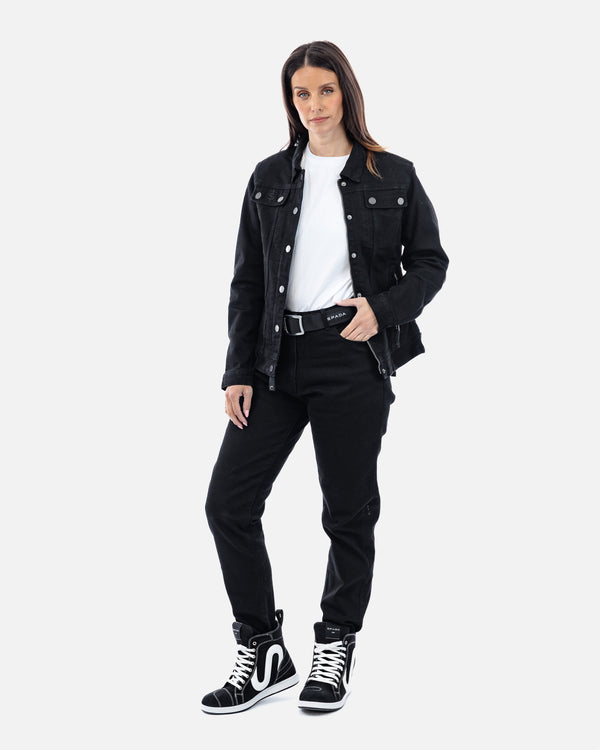 Drifter Ladies Solid Black Motorcycle Jeans
