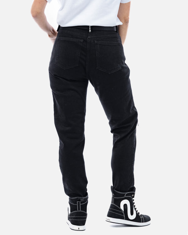 Drifter Ladies Solid Black Motorcycle Jeans
