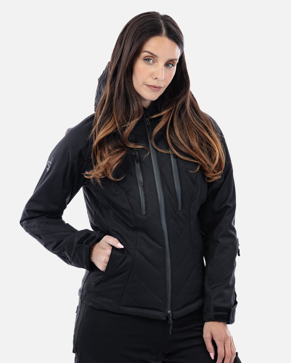 Bella Black Quilted Ladies Motorcycle Jacket