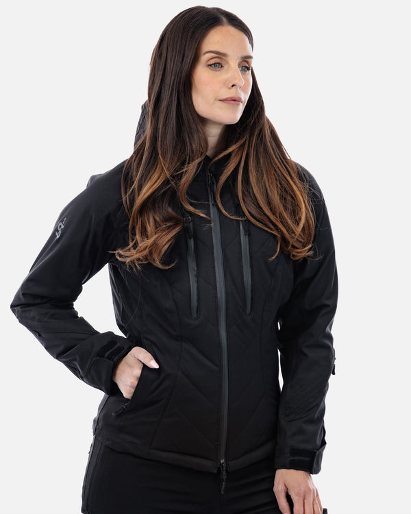 Bella Black Quilted Ladies Motorcycle Jacket