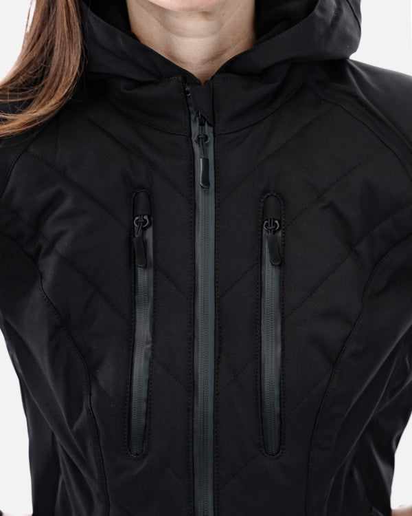 Bella Black Quilted Ladies Motorcycle Jacket