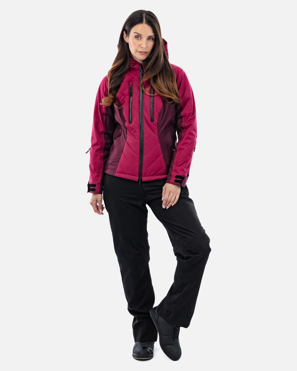 Bella Port Red Quilted Ladies Motorcycle Jacket