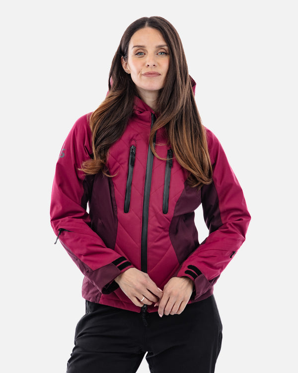 Bella Port Red Quilted Ladies Motorcycle Jacket