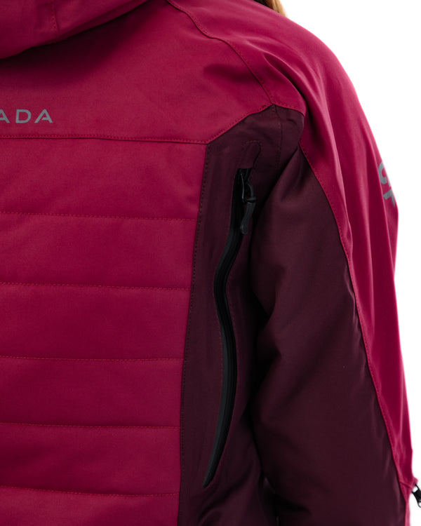 Bella Port Red Quilted Ladies Motorcycle Jacket